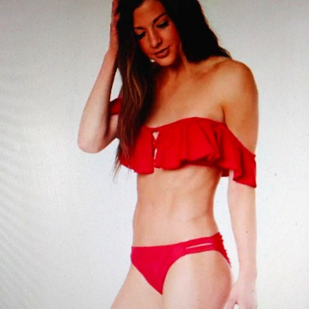 California Sunshine Red Ruffle Bikini